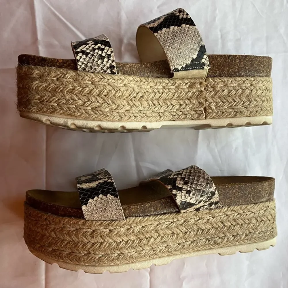 Vince Camuto Masinda Platform Snakeskin Sandals Size 9.5 Medium